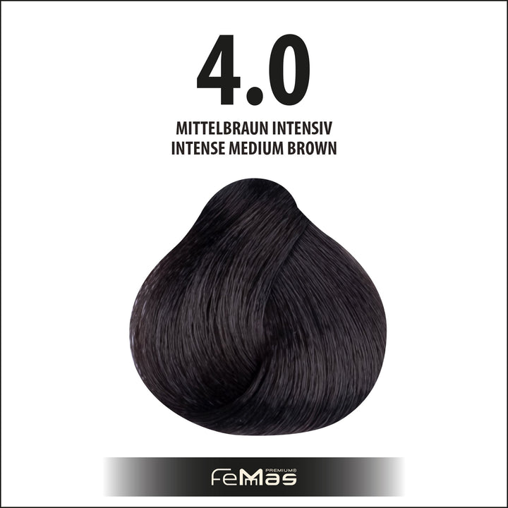 FemMas Haarfarbe 100ml - Mittelbraun intensiv (Farbcode: 4.0)