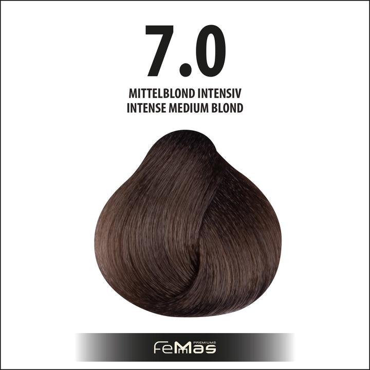 FemMas Haarfarbe 100 ml - Mittelblond Intensive (Farbcode: 7.0)