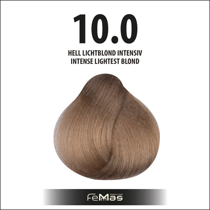 FemMas Haarfarbe 100 ml - Hell Lichtblond Intensive (Farbcode: 10.0)