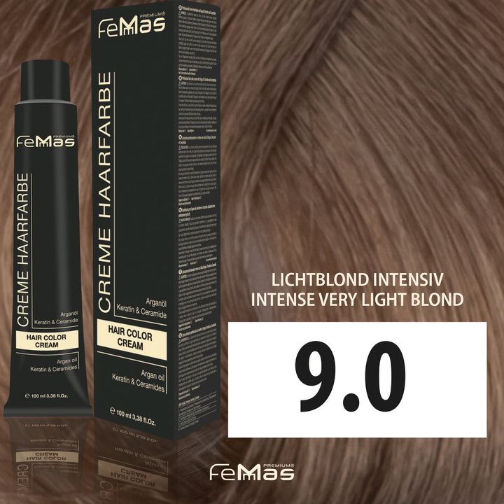 FemMas Haarfarbe 100 ml - Lichtblond Intensive (Farbcode: 9.0)