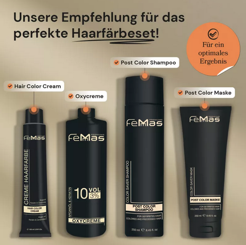 FemMas Haarfarbe 100ml - Dunkelbraun (Farbcode: 3)