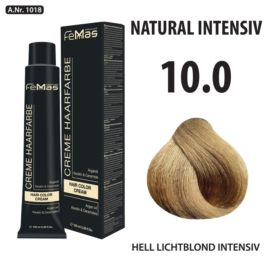 FemMas Haarfarbe 100 ml - Hell Lichtblond Intensive (Farbcode: 10.0)